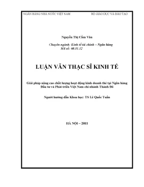 Giải Pháp Nâng Cao Chất Lượng Kinh Doanh Thẻ Tại BIDV
