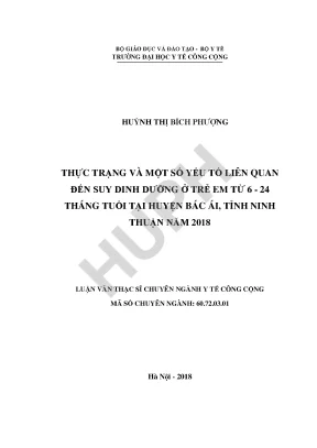 Nghiên Cứu Thực Trạng Suy Dinh Dưỡng Ở Trẻ Em Từ 6-24