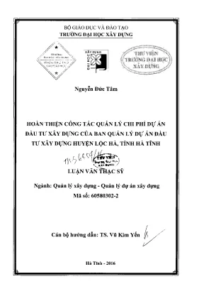 Nâng cao hiệu quả quản lý chi phí dự án đầu tư xây dựng