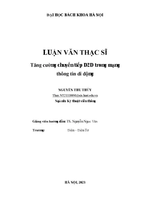 Tăng cường chuyển tiếp D2D trong mạng thông tin di động: