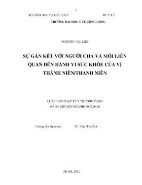 Sự Gắn Kết Giữa Cha Và Hành Vi Sức Khỏe Của Thanh Niên