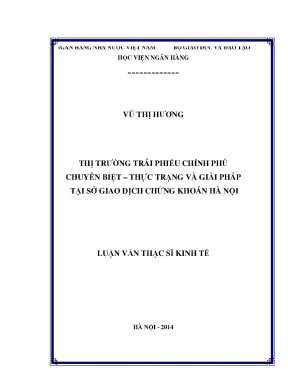 Thị Trường Trái Phiếu Chính Phủ Chuyên Biệt: Thực Trạng