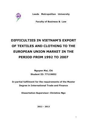 Khó Khăn Trong Xuất Khẩu Dệt May Việt Nam Sang Thị