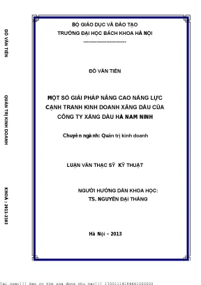 Giải Pháp Nâng Cao Năng Lực Cạnh Tranh Kinh Doanh Xăng