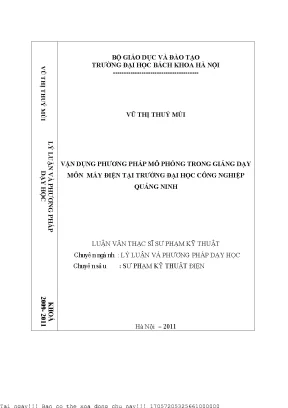 Vận Dụng Phương Pháp Mô Phỏng Trong Giảng Dạy Máy Điện 
