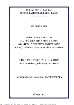 Phân Tích Kinh Tế Hóa Ngành Tài Nguyên và Môi Trường Tại