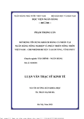 Nâng Cao Hoạt Động Tín Dụng Khách Hàng Cá Nhân Tại Ngân