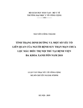 Tình Trạng Dinh Dưỡng và Yếu Tố Liên Quan ở Bệnh Nhân