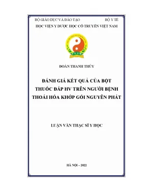 Đánh Giá Hiệu Quả Bột Thuốc Đắp HV Trong Điều Trị Thoái