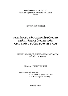 Giải Pháp Tăng Cường An Toàn Giao Thông Đường Bộ Tại 