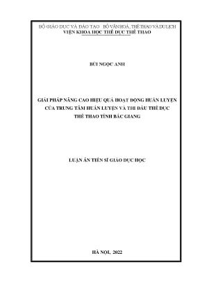 Giải Pháp Nâng Cao Hiệu Quả Huấn Luyện Thể Dục Thể Thao
