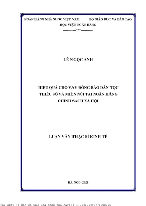 Hiệu Quả Cho Vay Đối Với Đồng Bào Dân Tộc Thiểu Số Và