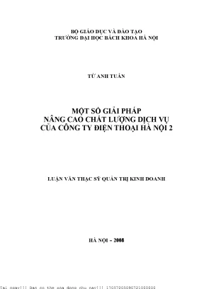 Giải Pháp Nâng Cao Chất Lượng Dịch Vụ Công Ty Điện Thoại