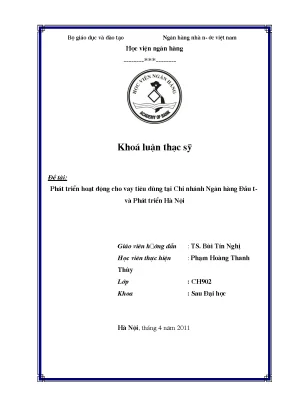 Phát Triển Hoạt Động Cho Vay Tiêu Dùng Tại Ngân Hàng Đầu 