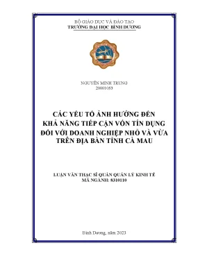 Yếu Tố Ảnh Hưởng Đến Khả Năng Tiếp Cận Vốn Tín Dụng Cho