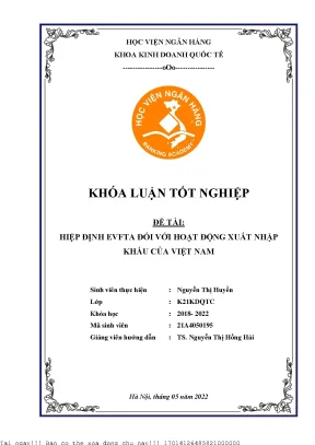 Tác Động Của Hiệp Định EVFTA Đến Xuất Nhập Khẩu Của Việt Nam