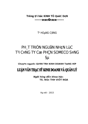 Phát Triển Nguồn Nhân Lực Tại Công Ty Cổ Phần Someco Sông Đà