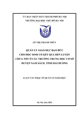Quản Lý Giáo Dục Đạo Đức Cho Học Sinh Trung Học Cơ Sở 