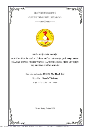 Nghiên Cứu Các Nhân Tố Ảnh Hưởng Đến Hiệu Quả Hoạt Động