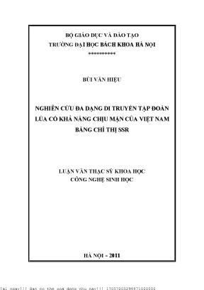 Nghiên Cứu Đa Dạng Di Truyền Lúa Chịu Mặn Tại Việt Nam