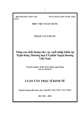 Nâng Cao Chất Lượng Cho Vay Xuất Nhập Khẩu Tại Vietcombank