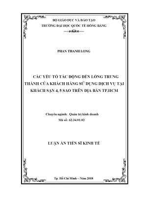 Yếu Tố Tác Động Đến Lòng Trung Thành Của Khách Hàng Tại 