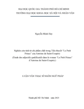 Nghiên Cứu Tính Từ Chỉ Phẩm Chất Trong Tiểu Thuyết “Le 