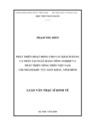 Phát Triển Hoạt Động Cho Vay Khách Hàng Cá Nhân Tại