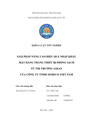 Giải Pháp Nâng Cao Hiệu Quả Nhập Khẩu Trang Thiết Bị