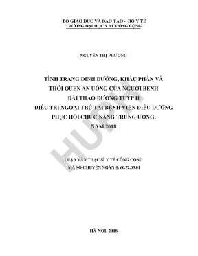Tình Trạng Dinh Dưỡng và Thói Quen Ăn Uống của Bệnh Nhân