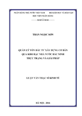 Quản Lý Vốn Đầu Tư Xây Dựng Cơ Bản Qua Kho Bạc Nhà Nước