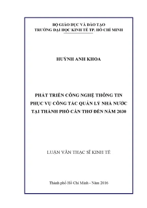 Phát Triển Công Nghệ Thông Tin Tại Cần Thơ Đến Năm 2030