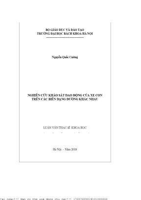 Nghiên Cứu Dao Động Của Xe Con Trên Các Biên Dạng Đường