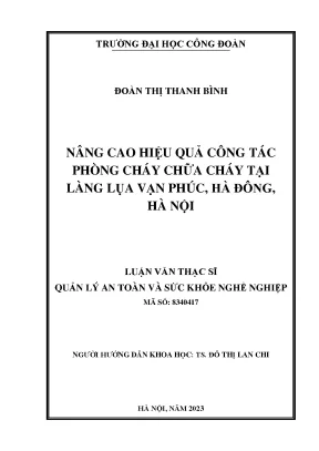 Nâng cao hiệu quả phòng cháy chữa cháy tại làng lụa Vạn 