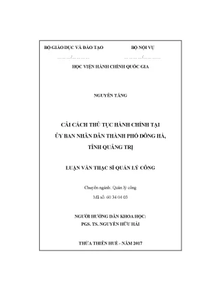 Cải Cách Thủ Tục Hành Chính Tại Ủy Ban Nhân Dân Thành