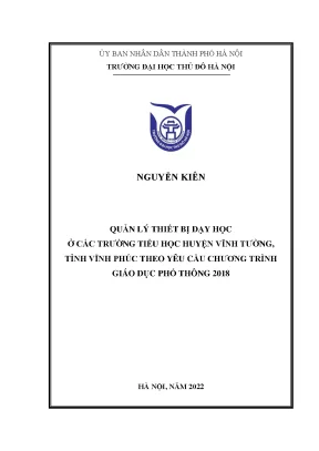 Quản Lý Thiết Bị Dạy Học Ở Trường Tiểu Học Tại Huyện 