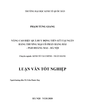Nâng Cao Hiệu Quả Huy Động Tiền Gửi Tại Ngân Hàng TMCP
