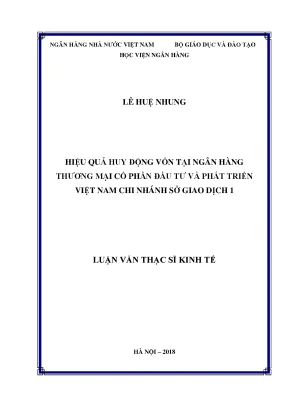 Hiệu Quả Huy Động Vốn Tại Ngân Hàng Thương Mại Cổ Phần