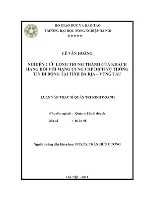 Nghiên Cứu Lòng Trung Thành Của Khách Hàng Đối Với Dịch 