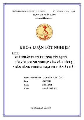 Giải Pháp Tăng Trưởng Tín Dụng Cho Doanh Nghiệp Vừa Và