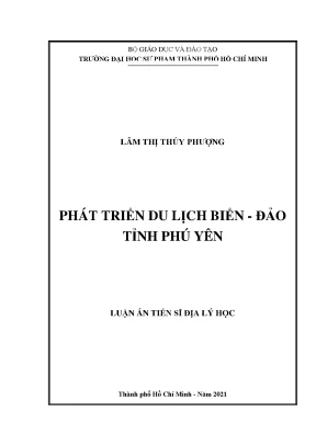Phát Triển Du Lịch Biển - Đảo Tỉnh Phú Yên: Nghiên Cứu 