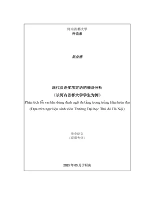 Phân Tích Lỗi Sai Trong Sử Dụng Định Ngữ Đa Tầng Của 