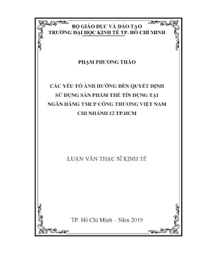 Các Yếu Tố Ảnh Hưởng Đến Quyết Định Sử Dụng Thẻ Tín Dụng