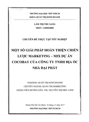 Chiến Lược Marketing Mix Dự Án CocoBay của Công Ty TNHH