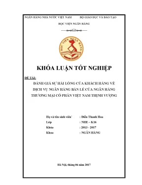 Đánh Giá Sự Hài Lòng Của Khách Hàng Về Dịch Vụ Ngân Hàng