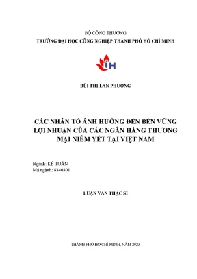 Những Nhân Tố Ảnh Hưởng Đến Lợi Nhuận Bền Vững Của Ngân