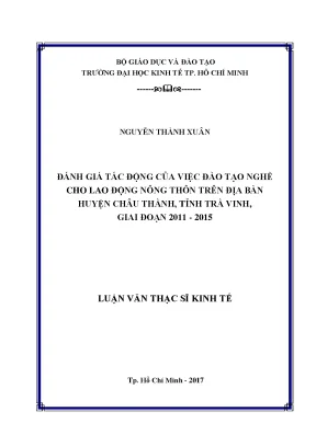 Đánh Giá Tác Động Đào Tạo Nghề Cho Lao Động Nông Thôn