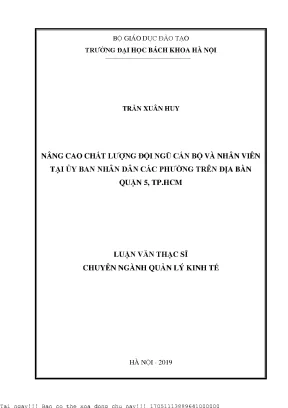 Nâng cao chất lượng đội ngũ cán bộ và nhân viên tại Quận