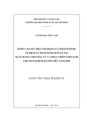 Nâng Cao Giá Trị Cảm Nhận Khách Hàng Về Dịch Vụ Ngân