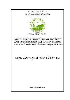 Nghiên Cứu Các Yếu Tố Ảnh Hưởng Đến Giá Đất Tại Thành
